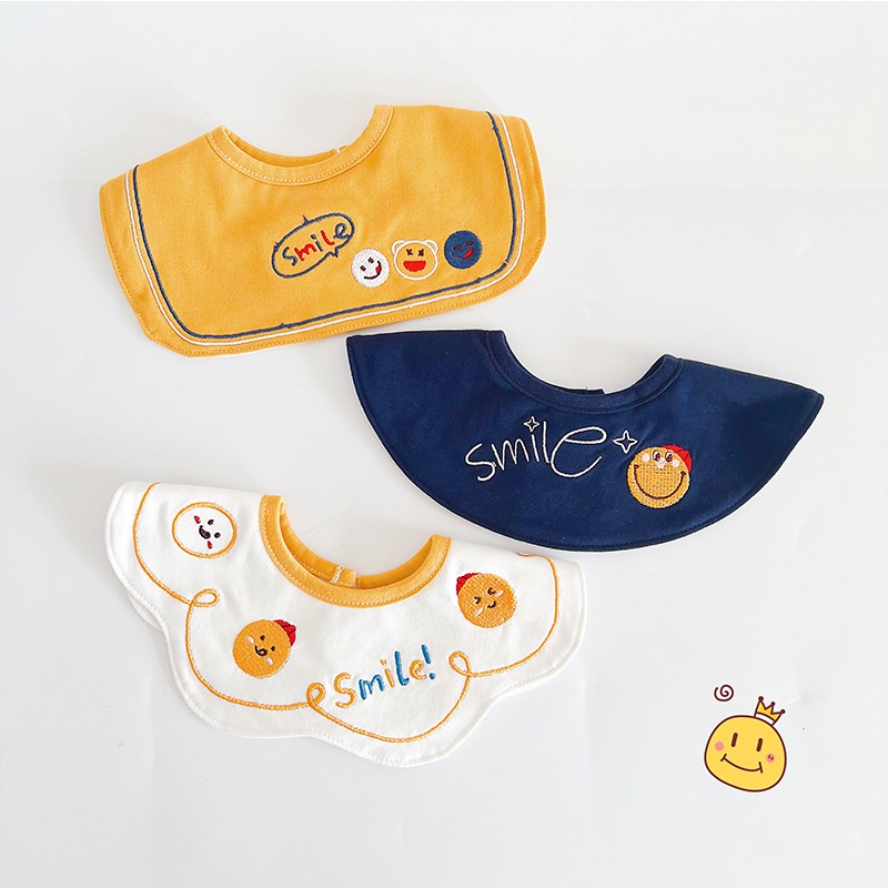 Set 3 Yếm Ăn Cotton Dễ Thương Cho Bé