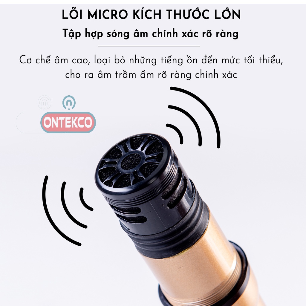 Micro Không dây Karaoke ONTEKCO E6 cao cấp - Chuyên dụng Karaoke loa kéo, Amply GIA ĐÌNH