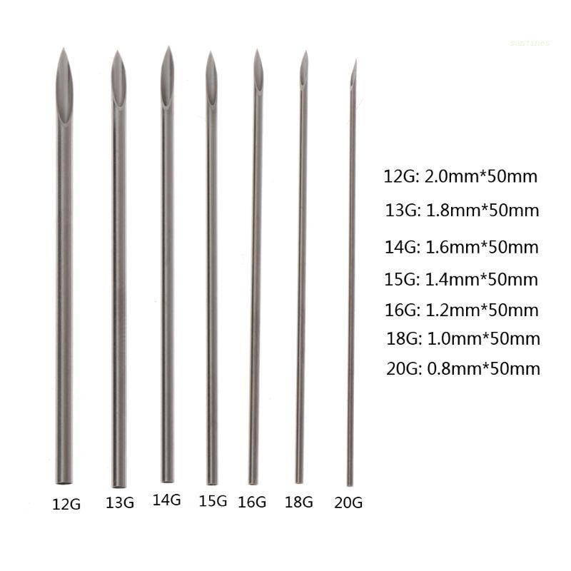 Set 10 Kim Xỏ Khuyên Cơ Thể Bằng Thép Không Gỉ 12g 13g 14g 15g 16g 18g 20g