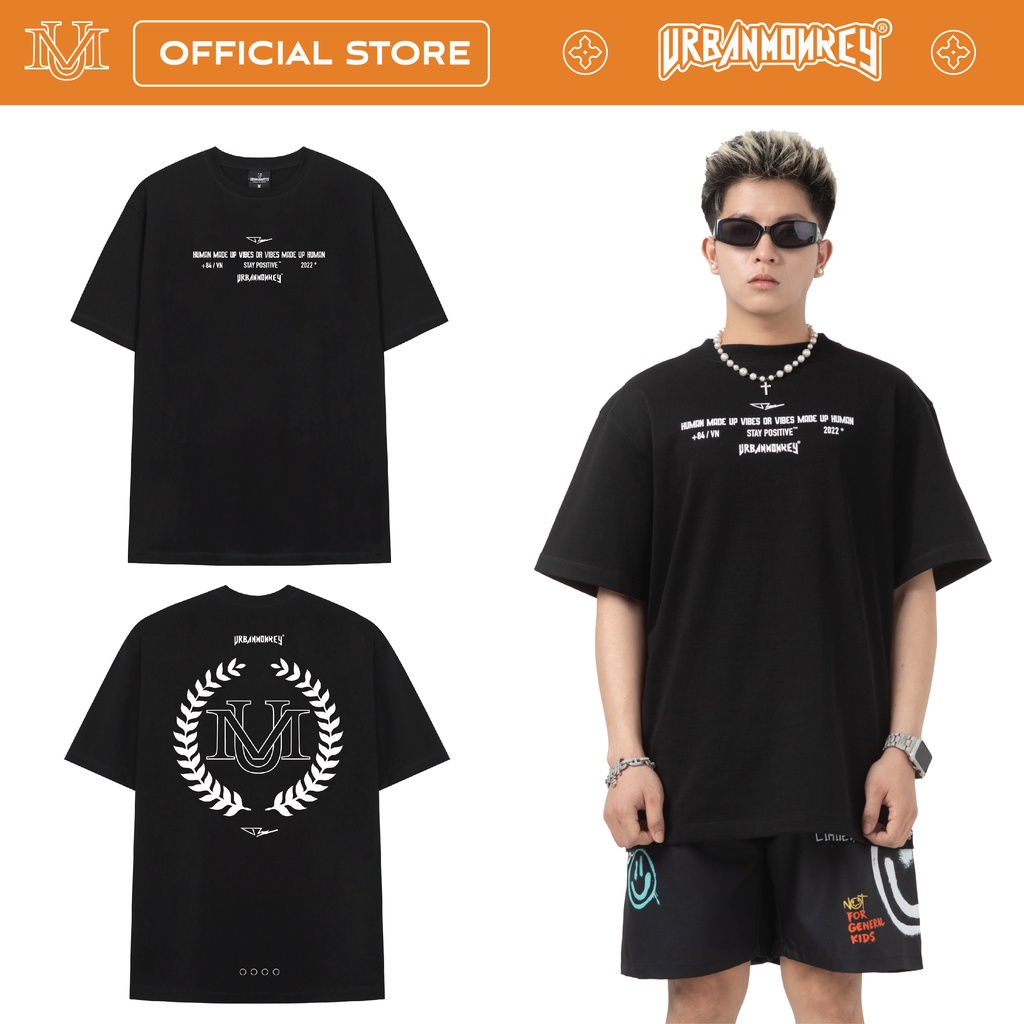 Áo Thun URBAN MONKEY DELUXE BIG LOGO Đen Thiết Kế Cơ Bản Dễ Phối | MAN | WOMAN | T-SHIRT