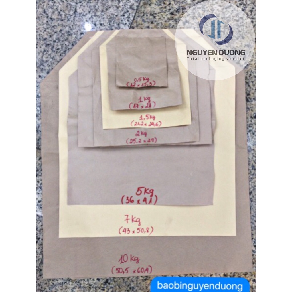 Set 100 túi xi măng từ size 0,5kg - 3kg