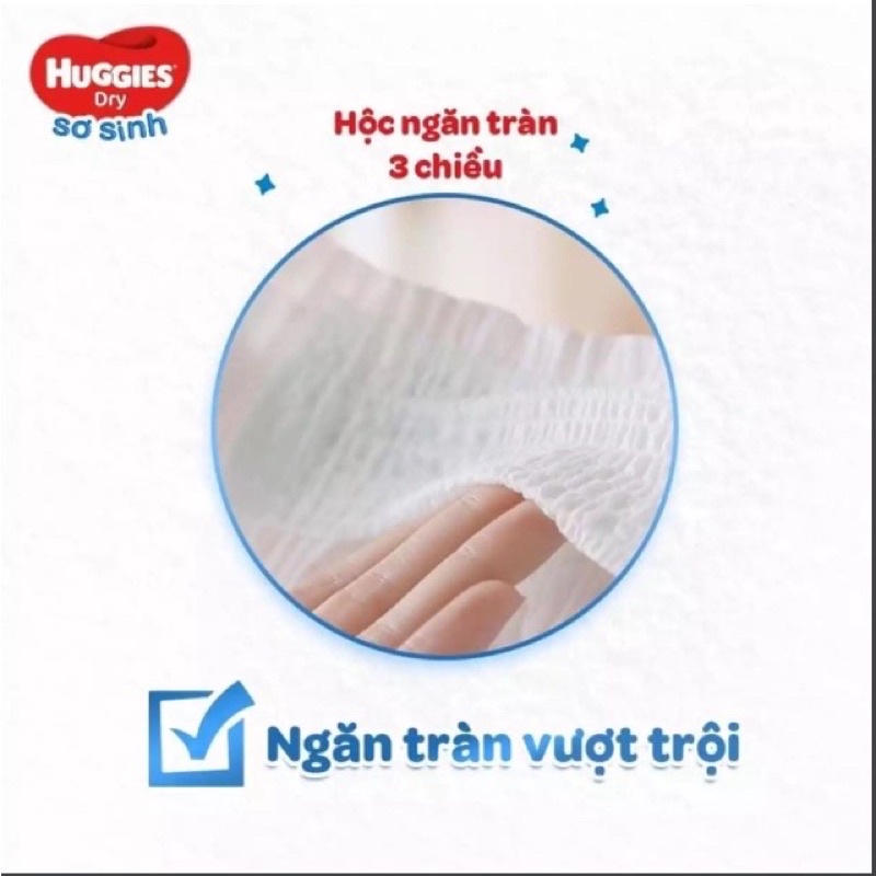 Tã sơ sinh huggies NB70 + 6 miếng