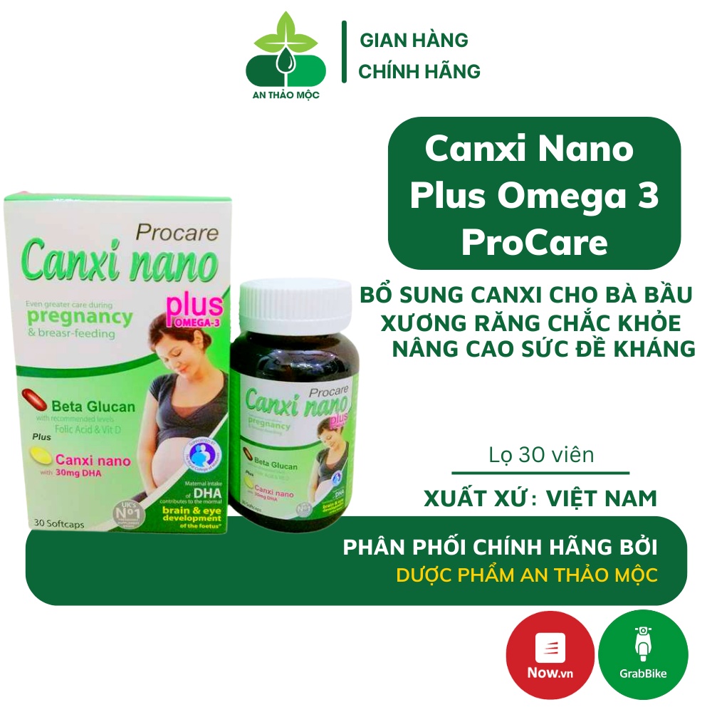 Viên uống Mediusa Canxi Nano Plus Omega 3 ProCare bổ sung canxi cho bà bầu giúp xương răng chắc khỏe tăng sức đề kháng