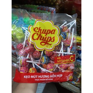 bán sỉ 1 bịch Kẹo mút chupa chups gói 58/60 cây cây mix nhiều vị trái cây cho bé