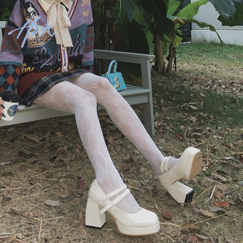 Giày Mary Jane Gót Cao Dày Dặn Mũi Vuông Phong Cách Thời Trang Retro Pháp 2022