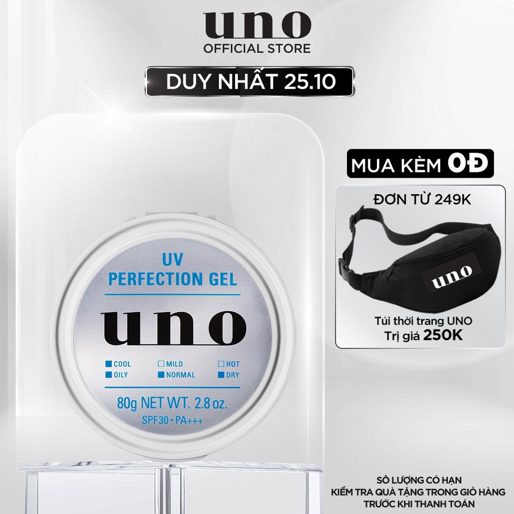 Kem ngày Dạng gel Dưỡng trắng Kiềm dầu 5 trong 1 UNO UV Perfection Gel 80g