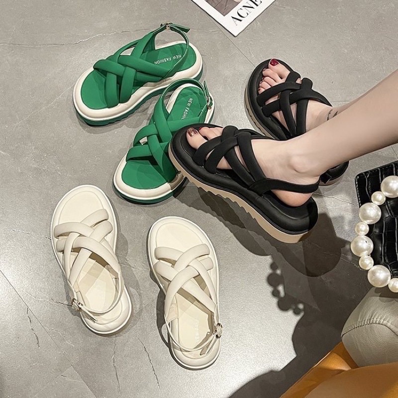 Sandan nữ quai chéo cao 5CM Hot 2022 (tặng quà+ hộp)
