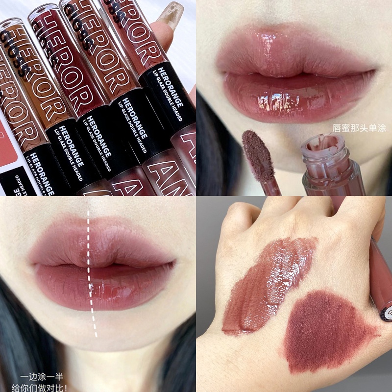 Son Môi Hai Đầu 2 Trong 1 Mềm Mịn Như Nhung Giúp Dưỡng Ẩm Và Lâu Trôi