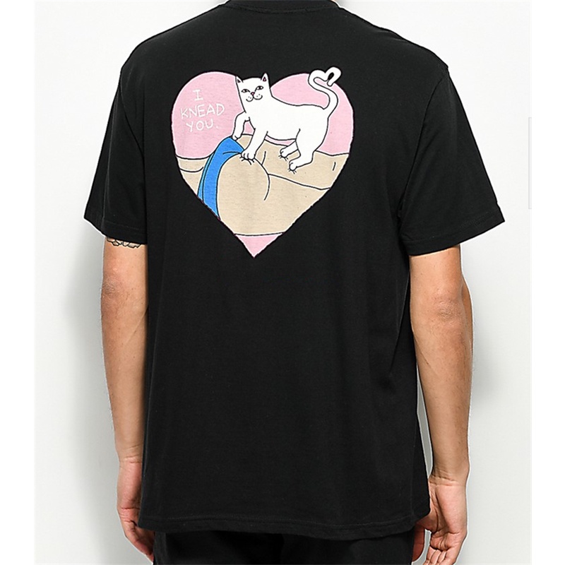Ripndip Áo Thun Ngắn Tay Dáng Rộng In Hình Mèo Cá Tính Dành Cho Nam