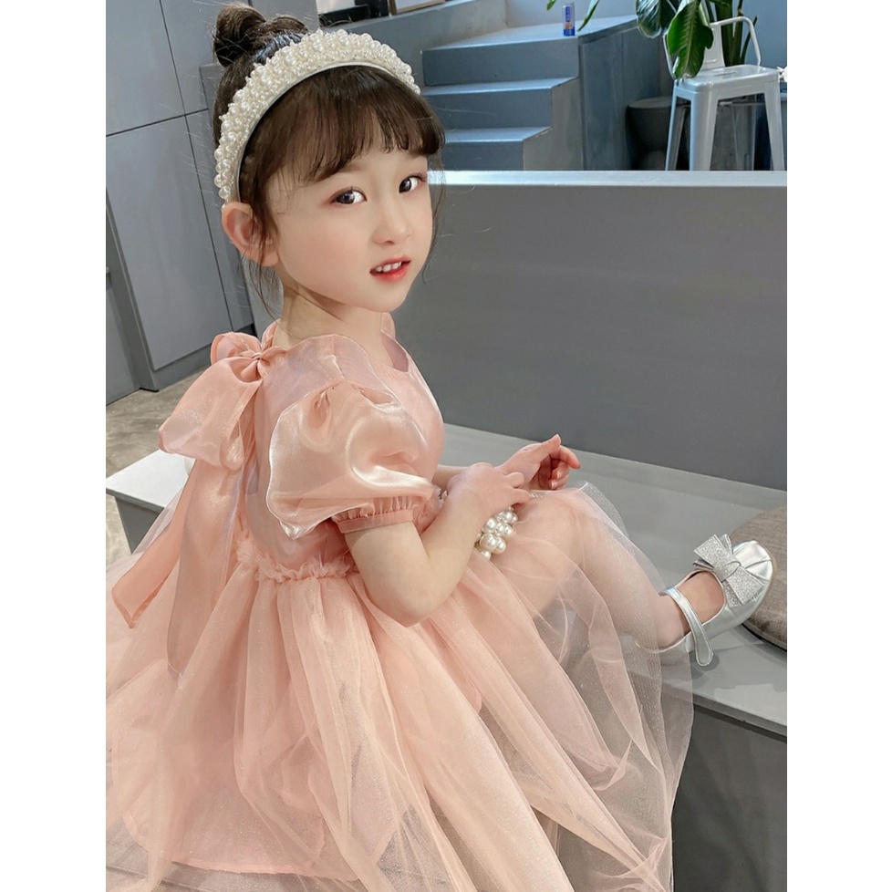 Váy đầm voan tơ óng công chúa cho bé 8-20kg