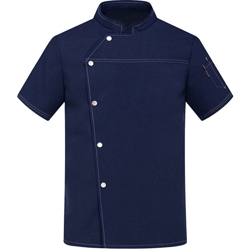 Áo Đầu Bếp Tay Ngắn Phối Lưới Thoáng Khí Thêu Họa Tiết 1 # A2 A2 Thời Trang Mùa Hè Cho Nam Và Nữ