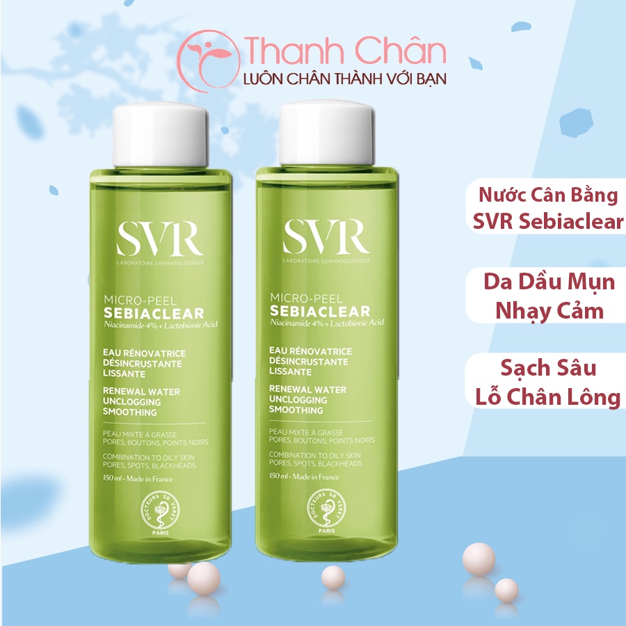 Nước cân bằng SVR Sebiaclear Micro Peel 150ml cho da dầu, mụn