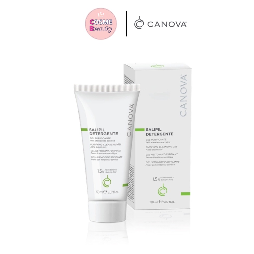 Sữa rửa mặt ngừa mụn ITALY CANOVA SALIPIL DETERGENTE dạng Gel Cho da nhạy cảm, kích ứng Sạch sâu Tuýp 150ml Cosme.Beauty