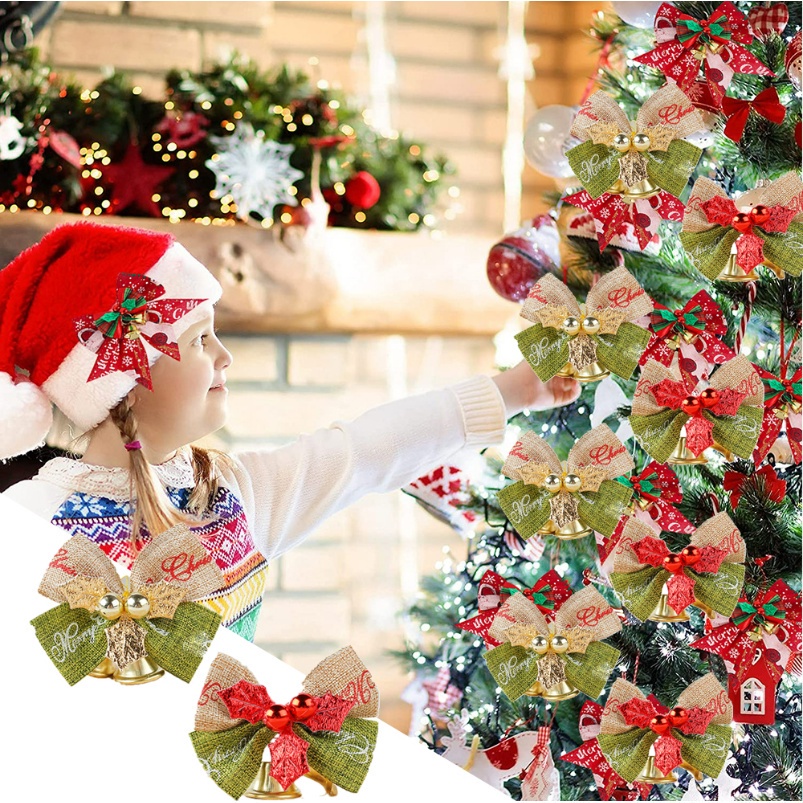 Nơ Vải Lanh Nhỏ Xinh Trang Trí Cây Thông Giáng Sinh