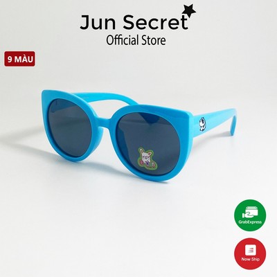 (Kèm kính bất kì) Kính râm trẻ em Jun Secret gọng nhựa dẻo,kiểu dáng mắt mèo dễ thương dành cho bé từ 1 đến 7t J1876MĐ