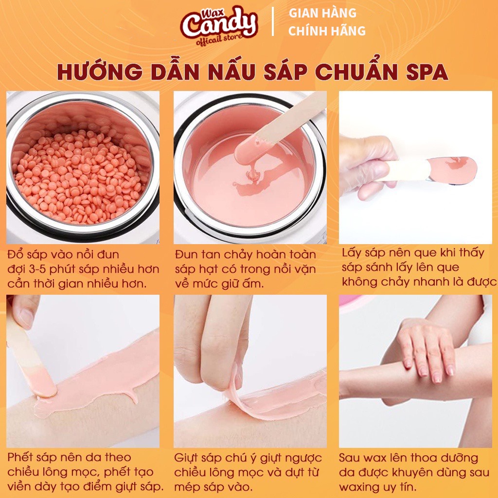 1kg Sáp Wax Lông Nóng COCONUT Hương Dừa Siêu Bám Lông CANDYWAX