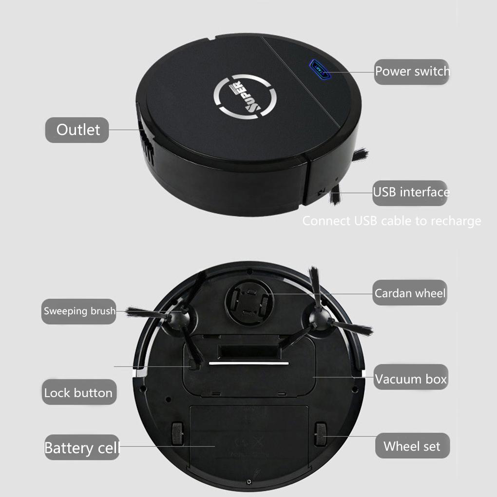 Robot Hút Bụi Thông Minh Tự Động Có Thể Sạc Lại