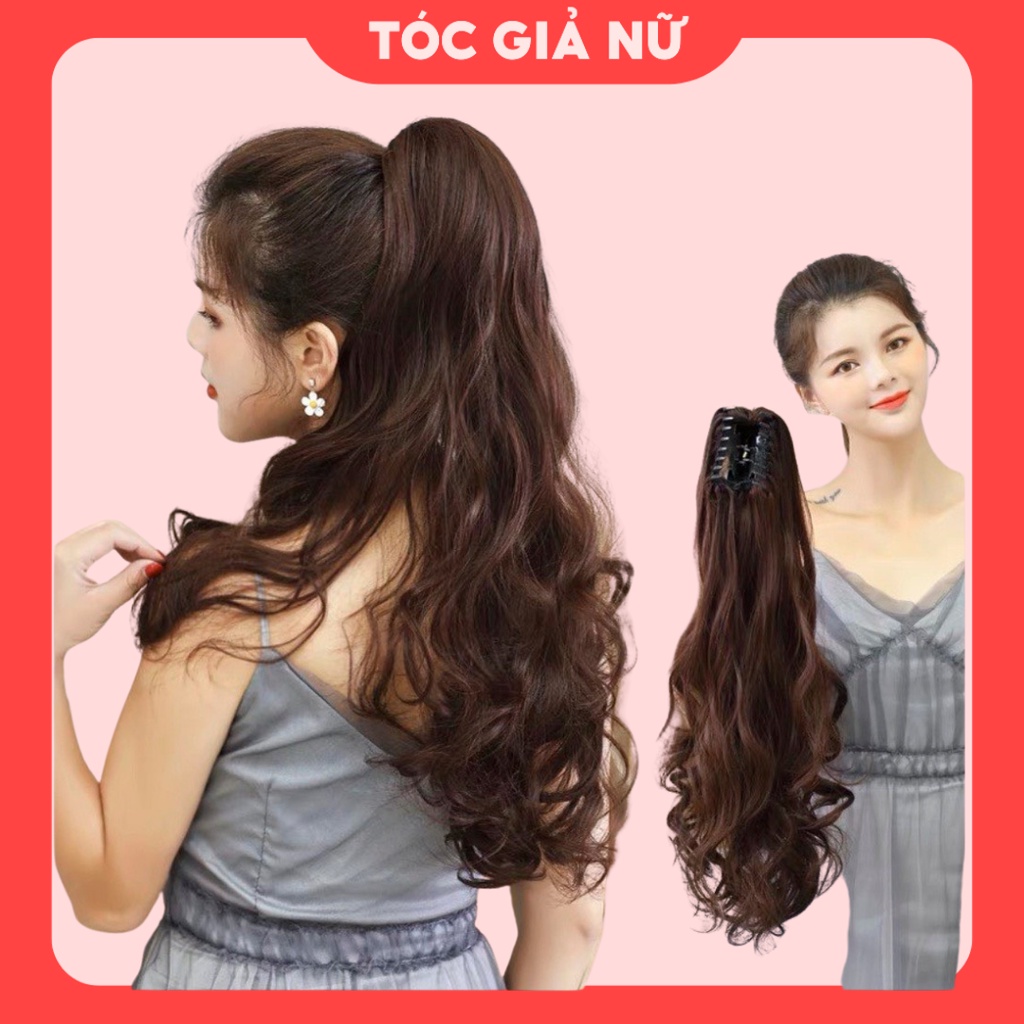 Tóc giả nữ đẹp ngoặm xoăn dợn dài 55cm , đi chơi đi tiệc thoải mái gọn gàng