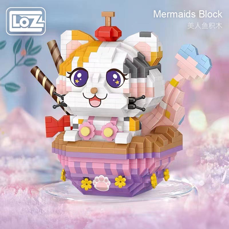 Loz Bộ Đồ Chơi Lắp Ráp Cốc Bánh Cupcake Hình Vỏ Sò / Nàng Tiên Cá Độc Đáo