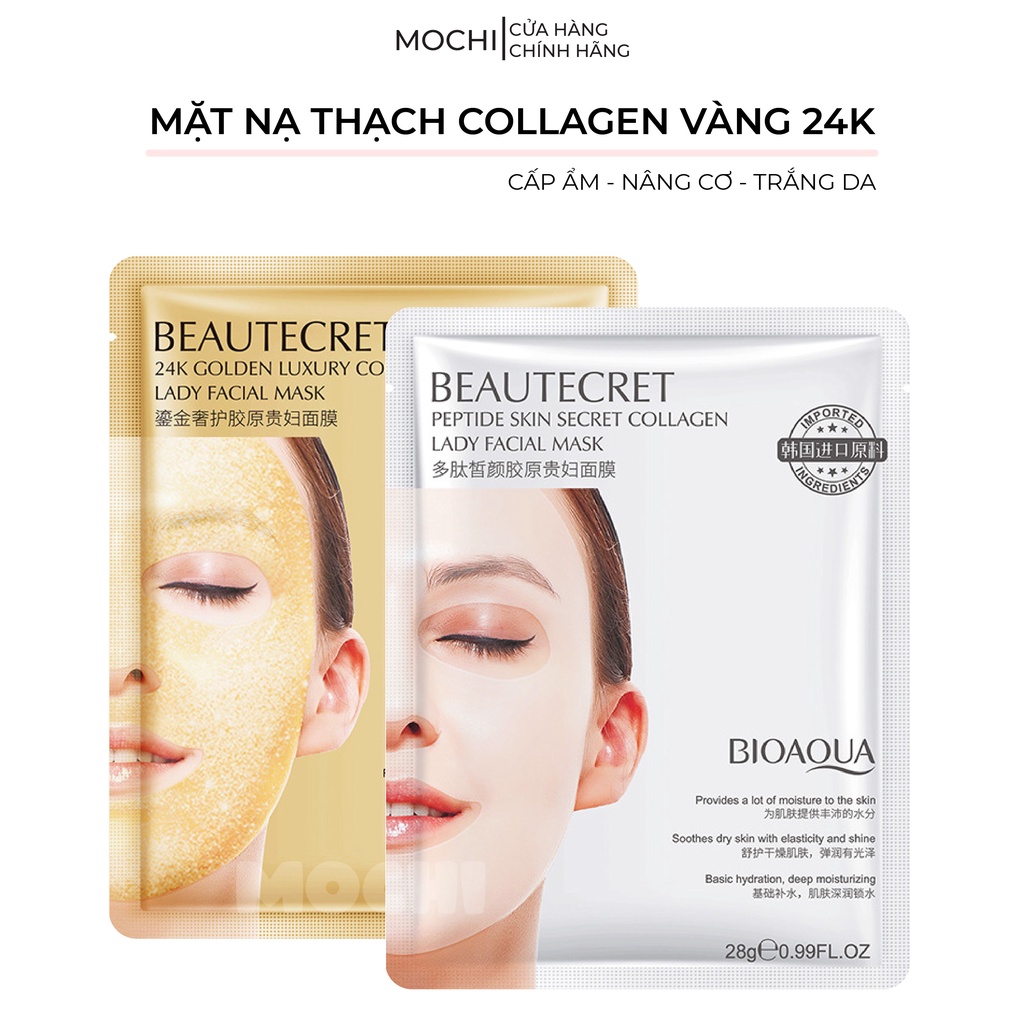 Mặt Nạ Thạch Collagen Vàng 24K Mask Thủy Tinh BIOAQUA Cấp Ẩm l Trắng Da l Nâng Cơ Nội Địa Trung MOCHI SHOP