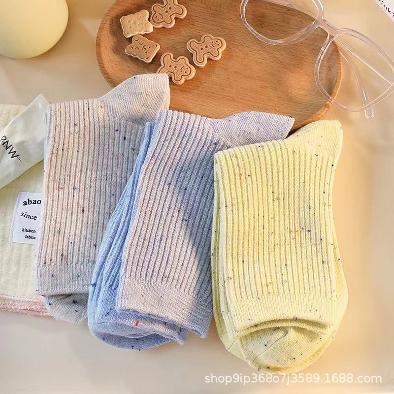 Vớ Cotton Mềm Mại Màu Trơn Thời Trang Dành Cho Nữ