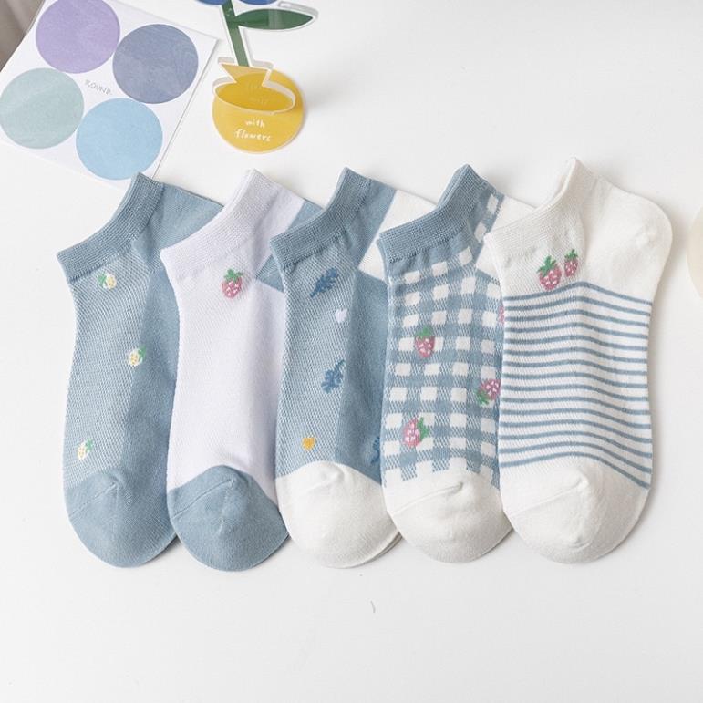 Tất vớ nữ dâu xanh Softie chất liệu vải Hàn co giãn bốn chiều,phong cách hiện đại tt5