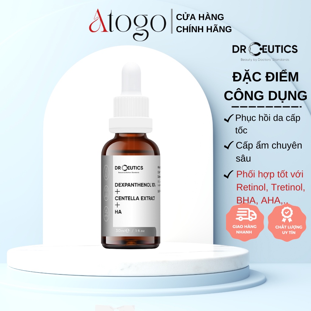 Serum B5 DrCeutics Cấp Ẩm Và Phục Hồi Da Dexpanthenol 10% + Centella Extract + HA 30ml