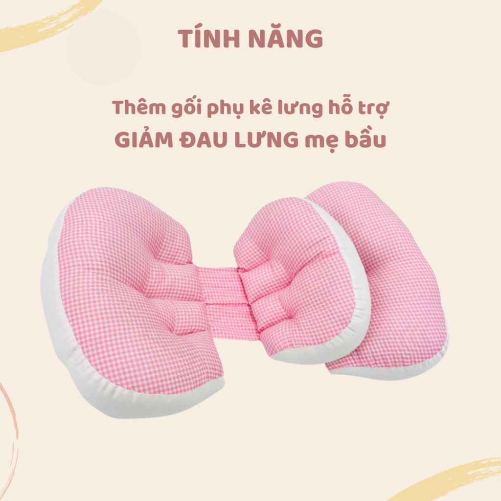 Gối bầu cánh tiên BabyBox giảm đau lưng đỡ bụng cho bà bầu một giấc ngủ ngon