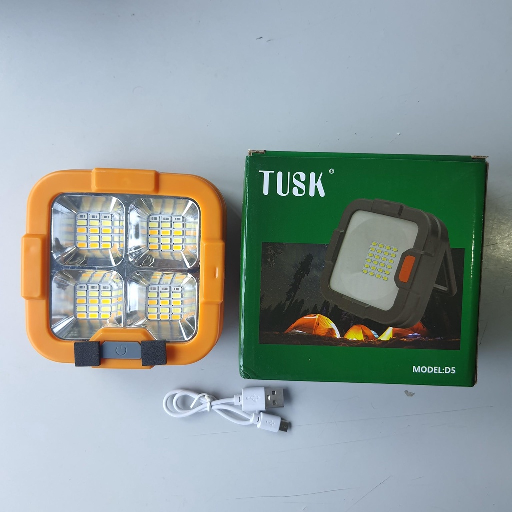 Đèn tích điện năng lượng mặt trời hoặc sạc điện 220V D5 60 LED siêu sáng pin 2400Mah sử dụng lên đến 10h đèn led 100W