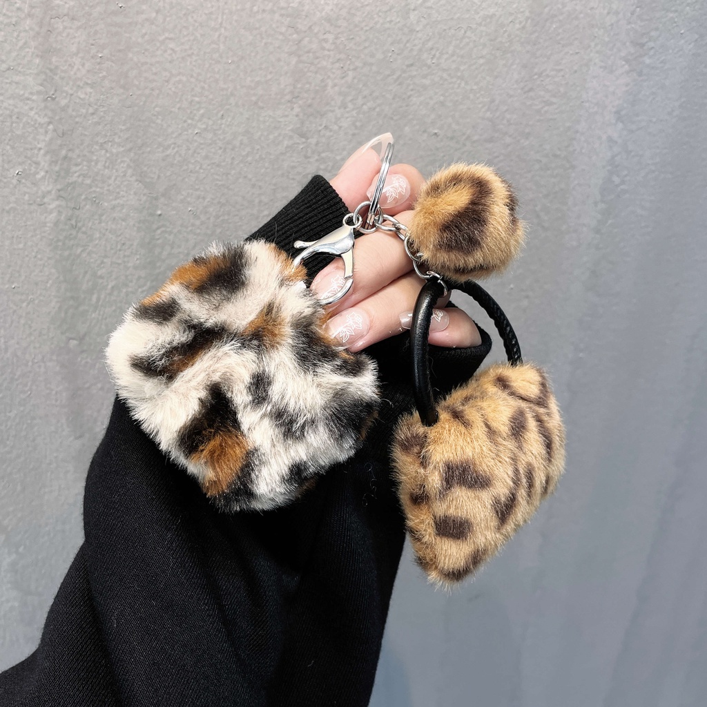 Vỏ Bảo Vệ Hộp Sạc Tai Nghe AirPods3 Gen AirPods3 2021 Họa Tiết Da Báo Bằng Lông Nhung Ốp