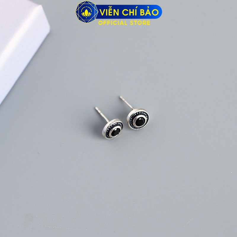 Bông tai móc khóa đính đá chất liệu bạc Thái 925 thời trang phụ kiện trang sức nữ Viễn Chí Bảo B000262