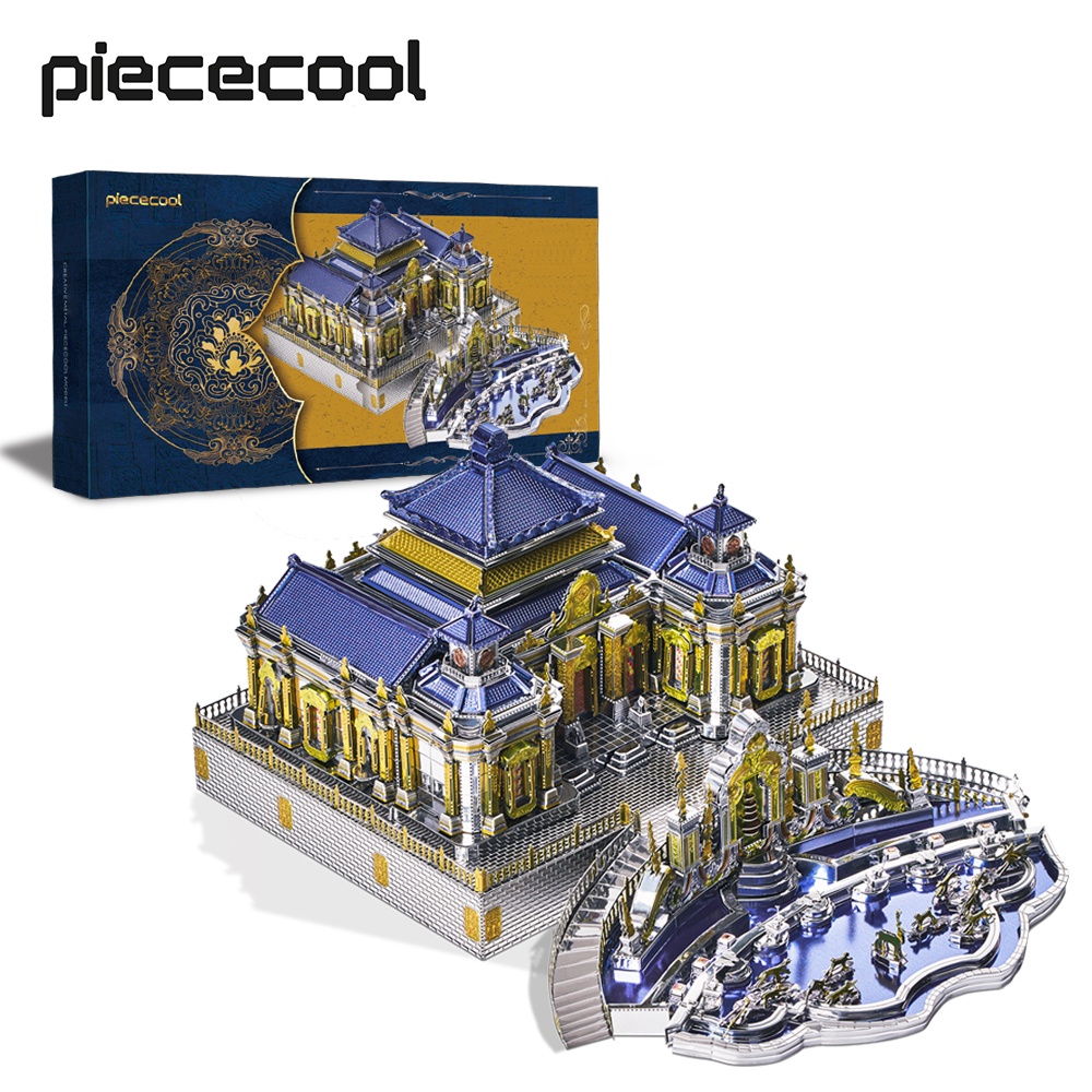 Bộ đồ chơi lắp ráp PIECECOOL mô hình kiến trúc truyền thống Trung Hoa 3D bằng kim loại