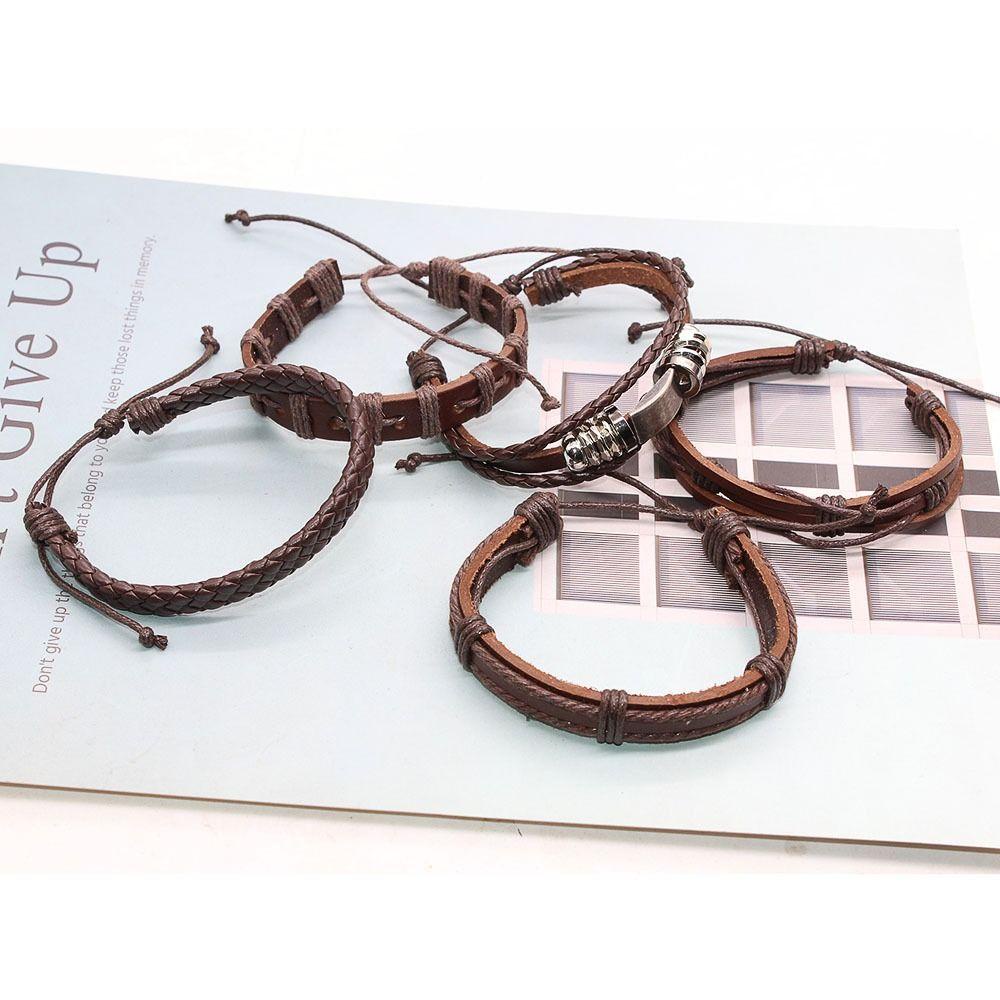 Vòng Tay Da Bện Thủ Công Phong Cách Hip Hop Hàn Quốc Cá Tính Cho Nữ