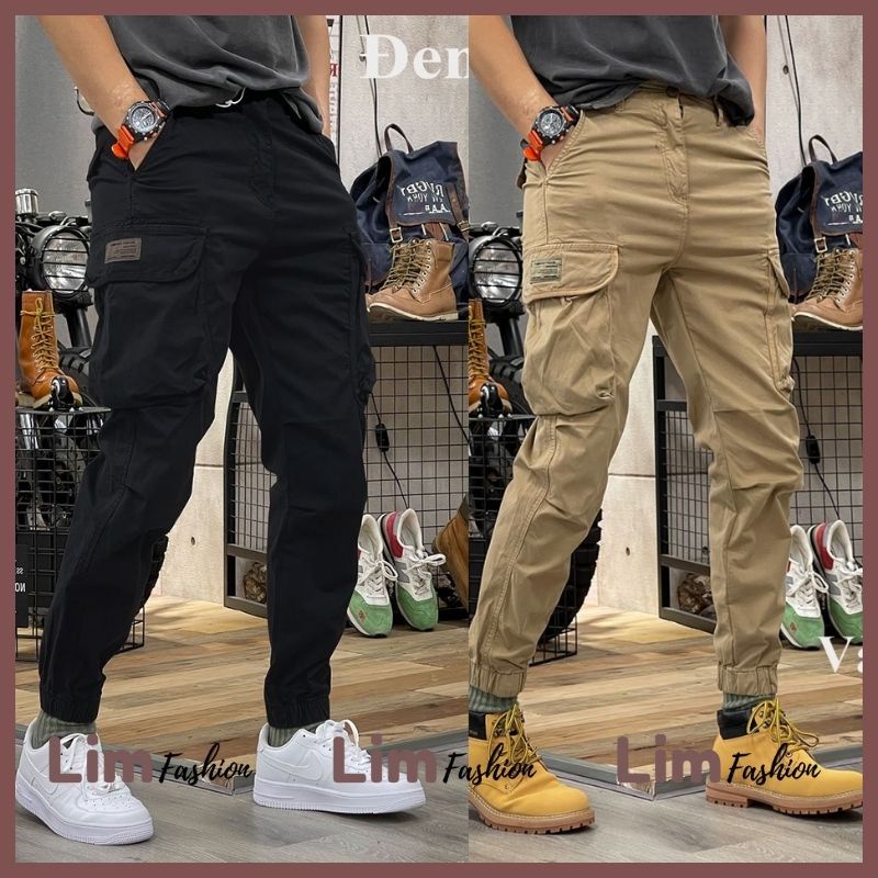 Quần Kaki Jogger Nam Nữ, Quần Túi Hộp bo gấu 45-95kg, Quần dáng Hàn Quốc năng động thể thao, 4 màu đen, vàng, xanh, xám