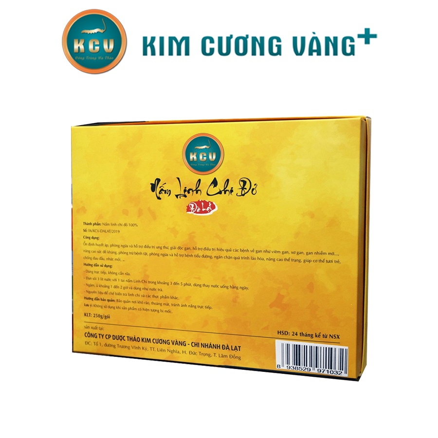 Nấm Linh Chi Non Kim Cương Vàng Loại Thái Lát (250g/Hộp)