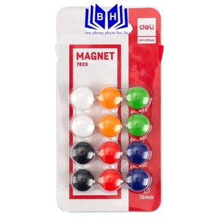 Nam châm gắn bảng 15mm deli - 1 vỉ - e7823