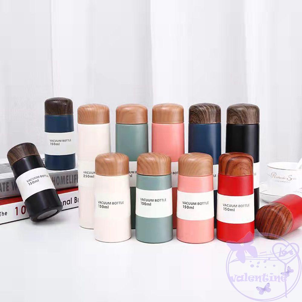 Bình Nước Giữ Nhiệt 150ML / 250ML / 3 Họa Tiết Vân Gỗ Độc Đáo Tiện Dụng Mang Theo Du Lịch