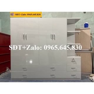 Tủ nhựa đài loan 4 cánh 1 kệ màu trắng 922