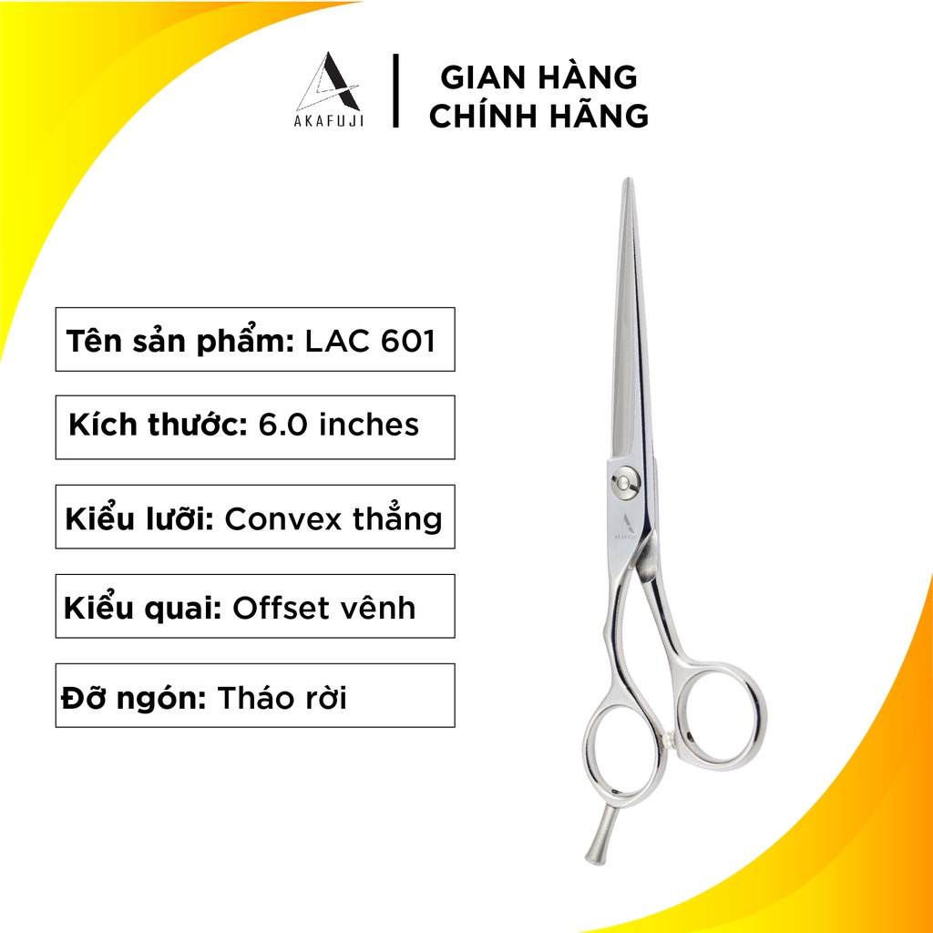 Combo 2 kéo cắt tỉa AKAFUJI, kéo cắt tay trái LAC-601, kéo tỉa chuôi offset tay trái LAT263