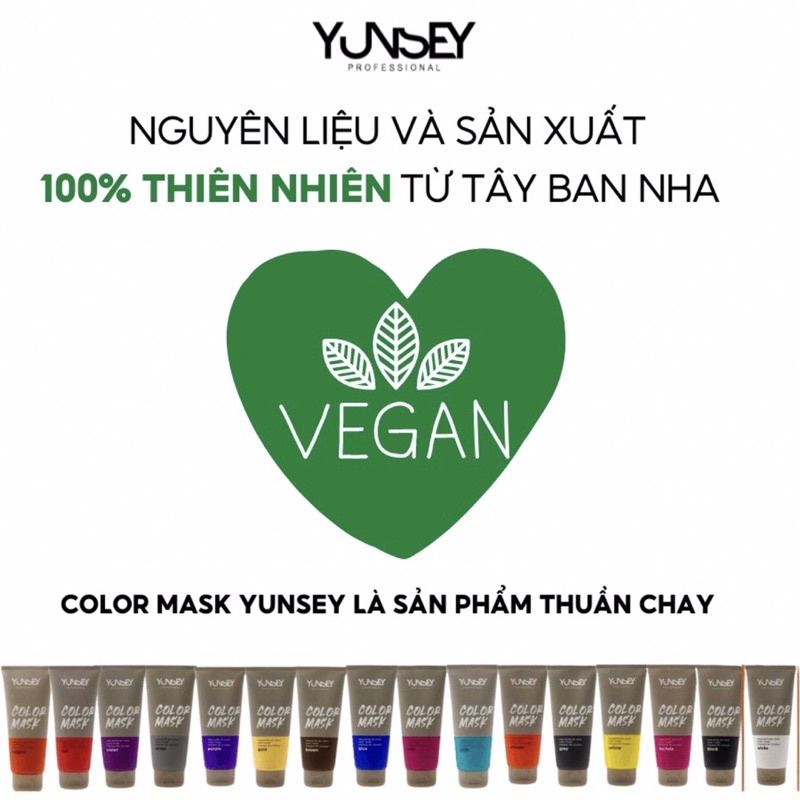 Kem nhuộm dưỡng tóc màu Trắng Xám khói SILVER Color Mask Yunsey 200ml