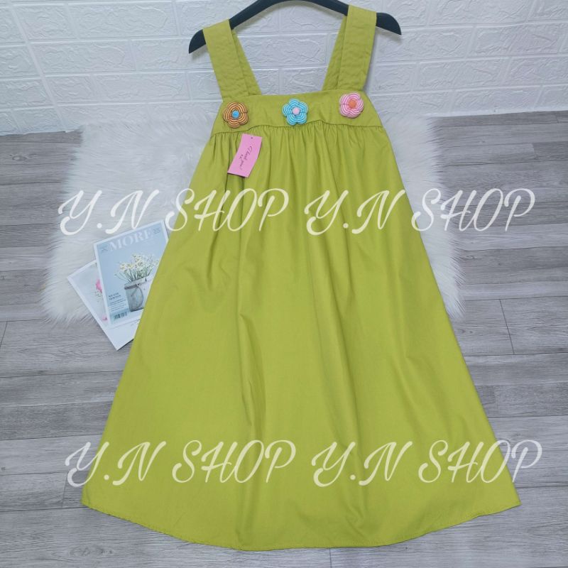 Váy Babydoll Dây Bản To Đính Hoa Nổi NEW A25