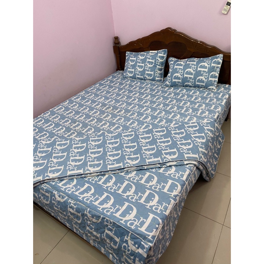 (Siêu đẹp) ️ Vỏ bọc mền lót bông dày dặn dùng 4 mùa xuân hè thu đông mẫu Lá ngọc, chất liệu poly cotton - Được chọn mẫu