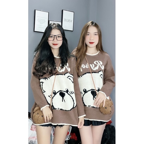 Áo len gấu kèm túi