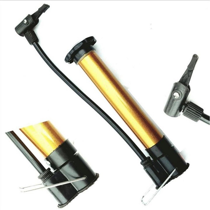 Bơm bóng mini cầm tay, bơm tay, bơm cột khí chống sốc bọc hàng thân kim loại chắc chắn