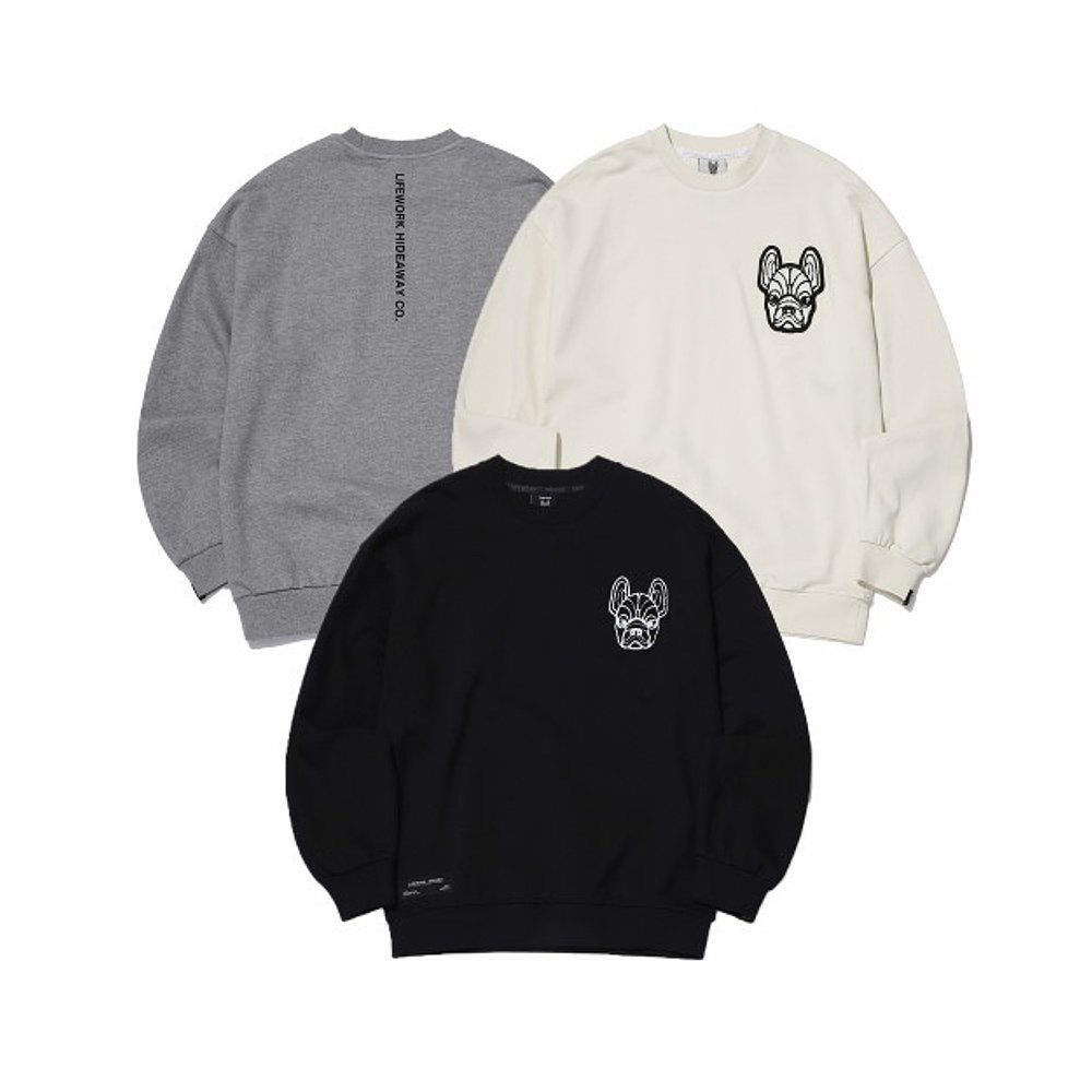 Lifework Mới Áo sweatshirt Chui Đầu Chui Đầu Hình Cún Con Cổ Điển Đa Ứng Dụng Cho Nam Và Nữ