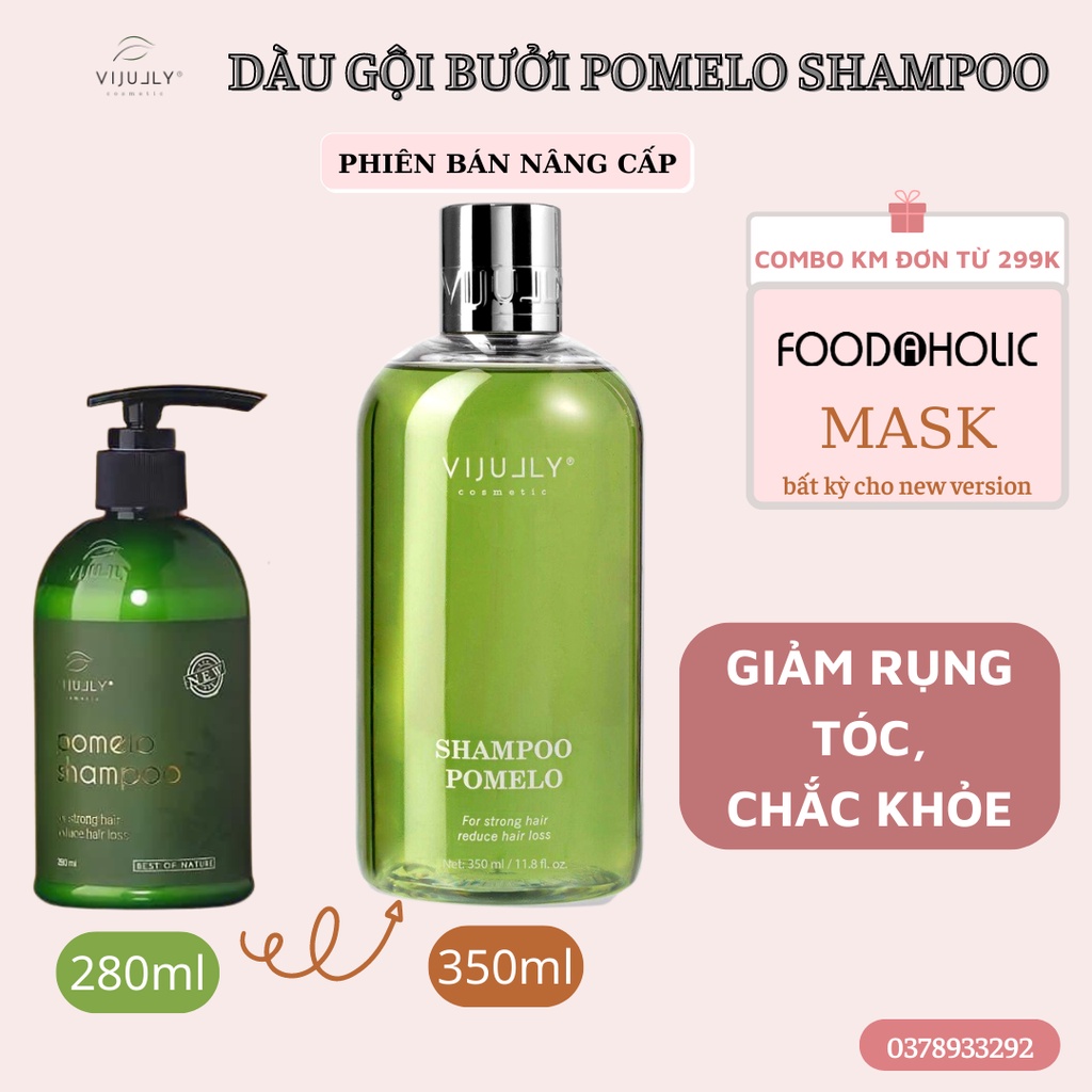 Dầu Gội Bưởi Vijully Cosmetic Giảm Rụng Tóc 350ml,  Dầu Gội Pomelo Dưỡng Mượt Tóc Mọc Tóc Nhanh