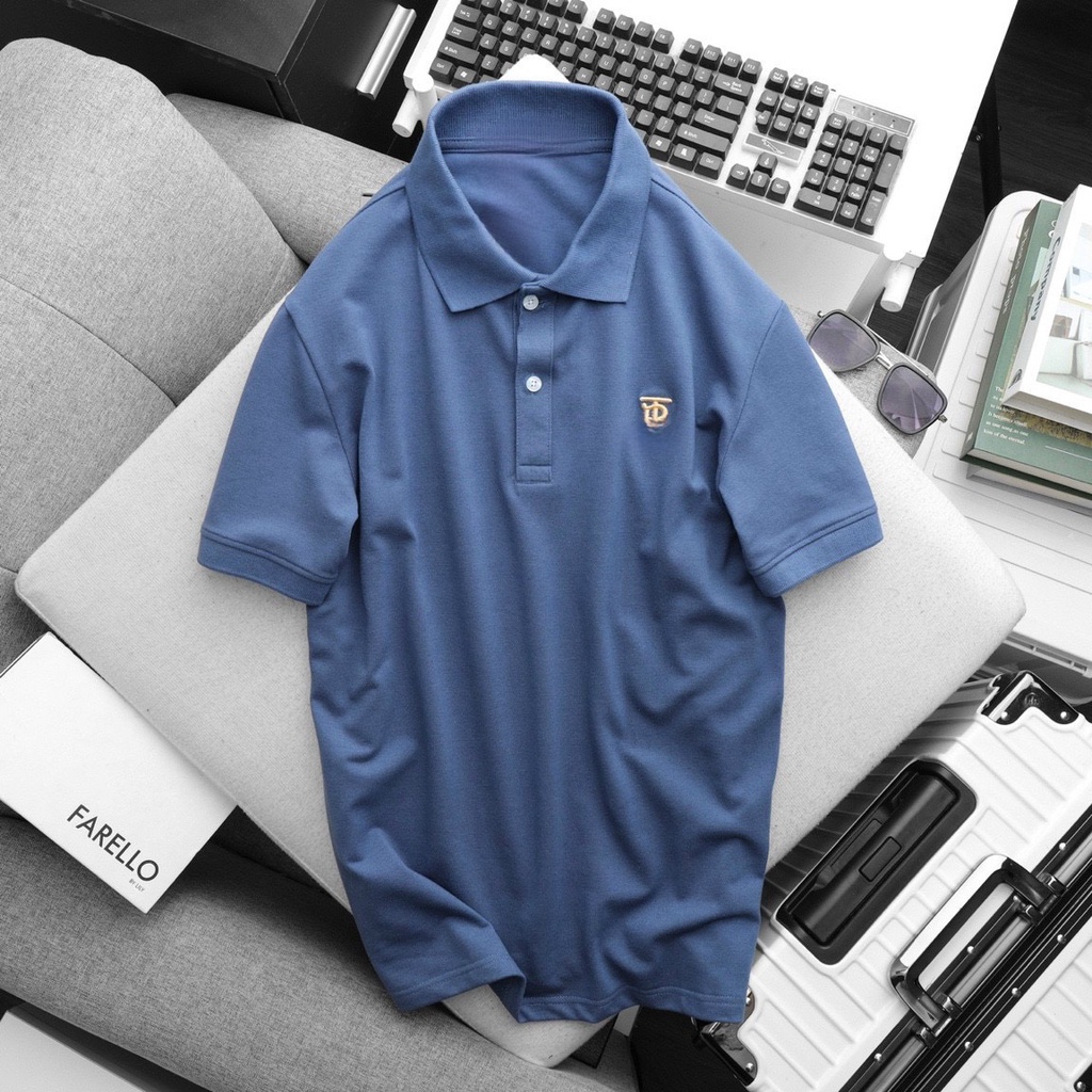 Áo thun Polo Nam cổ bẻ basic vải cá sấu cotton lạnh logo thêu cá tính cổ viền trẻ trung EMT74