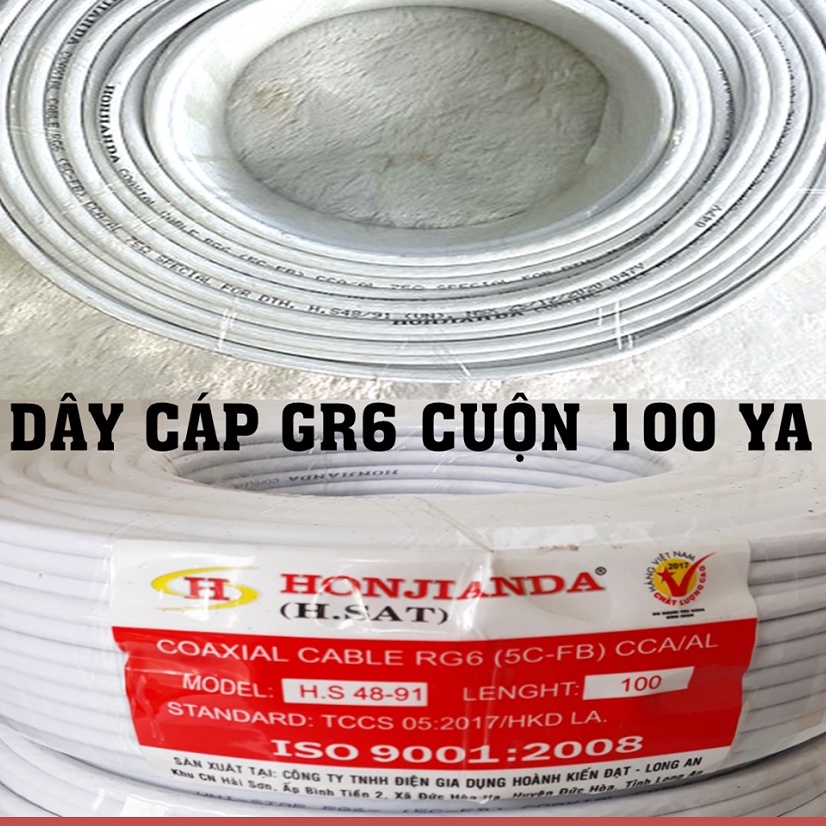 Dây Cáp Đồng Trục 100ya giá rẻ-sử dụng cho anten tivi-truyền hình cáp-truyền hình vệ tinh-camera quan sát