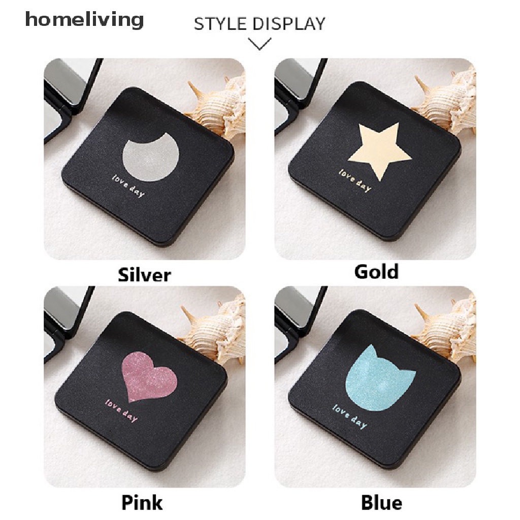 Gương Trang Điểm Mini Hai Mặt Hình Vuông Có Thể Gập Lại