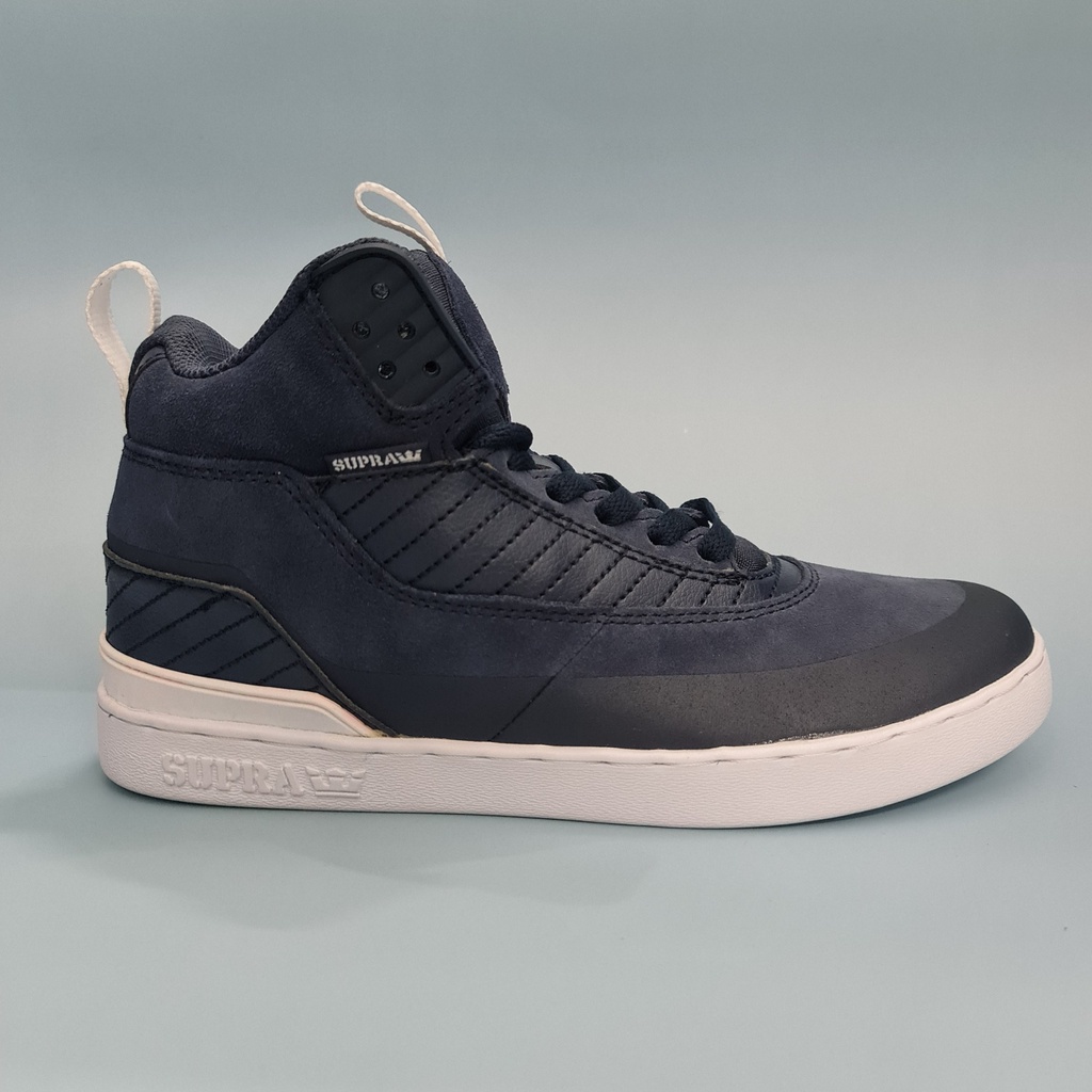 Giày Supra cổ lửng da lộn xanh đen navy
